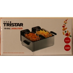 IZPĀRDOŠANA. FR-9342 Divkāršais friteuze, kopējā jauda 6 L, 3600 W, nerūsējošais tērauds/melns | Divkāršais friteuze | FR-9342 |