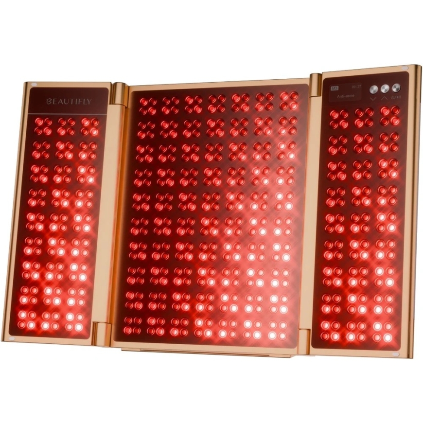 LED Light Therapy Panel - Beautifly BeautiLight Duo Golden 496 Diodes 5 Wavelengths 465–1064 nm 12 Programs 3 Intensities Foldab – 4