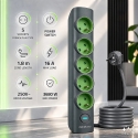 Qoltec Power Strip with Illuminated Switch | 5in1 Extension Cable | 5 Sockets with Grounding | 1.8 m Qoltec Power Strip with Illuminated Switch | 5in1 Extension Cable | 5 Sockets with Grounding | 1.8 m