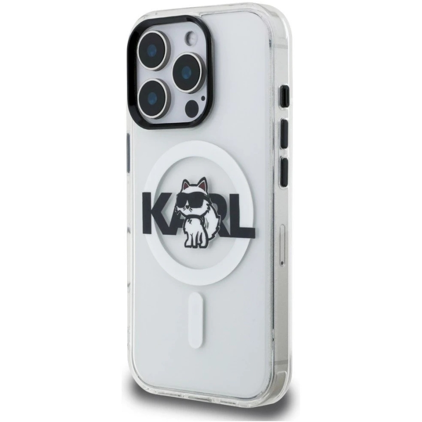 „Karl Lagerfeld IML Choupette Sketch Logo MagSafe“ dėklas, skirtas „iPhone 16 Pro“ – skaidrus – 3