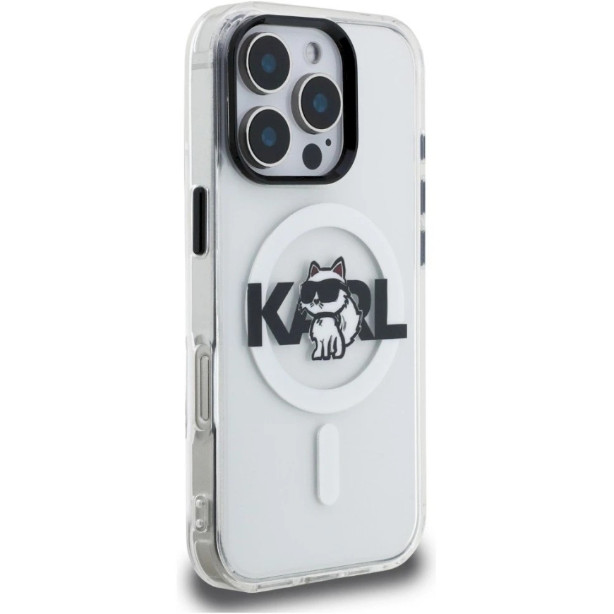 „Karl Lagerfeld IML Choupette Sketch Logo MagSafe“ vāciņš „iPhone 16 Pro“ – caurspīdīgs – 5