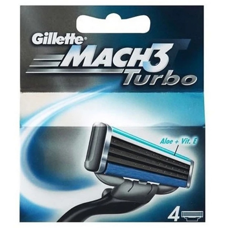 "Gillette Mach3 Turbo" papildymas 4 vienetai – 4