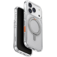 UNIQ Swivix dėklas, skirtas iPhone 17 Pro, su 360° besisukančiu stovu, skaidrus