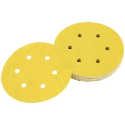 Sanding paper with adhesive backing, diameter 150 mm, 6 holes, grit 60, DeWalt [DT3132-QZ] 25 pcs.