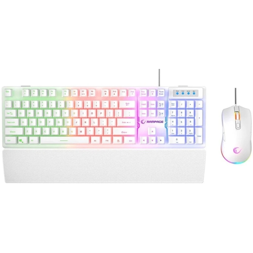 RAMPAGE FORTUNA GAMING SET Keyboard WITH Mouse pad and mouse White