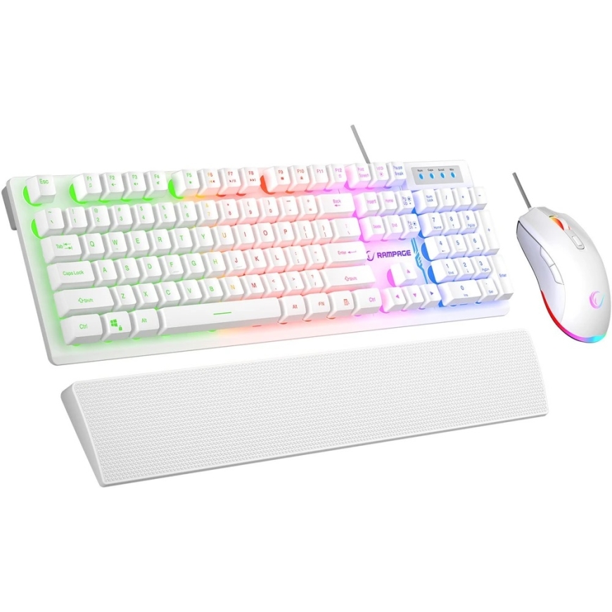 RAMPAGE FORTUNA GAMING SET Keyboard WITH Mouse pad and mouse White – 2