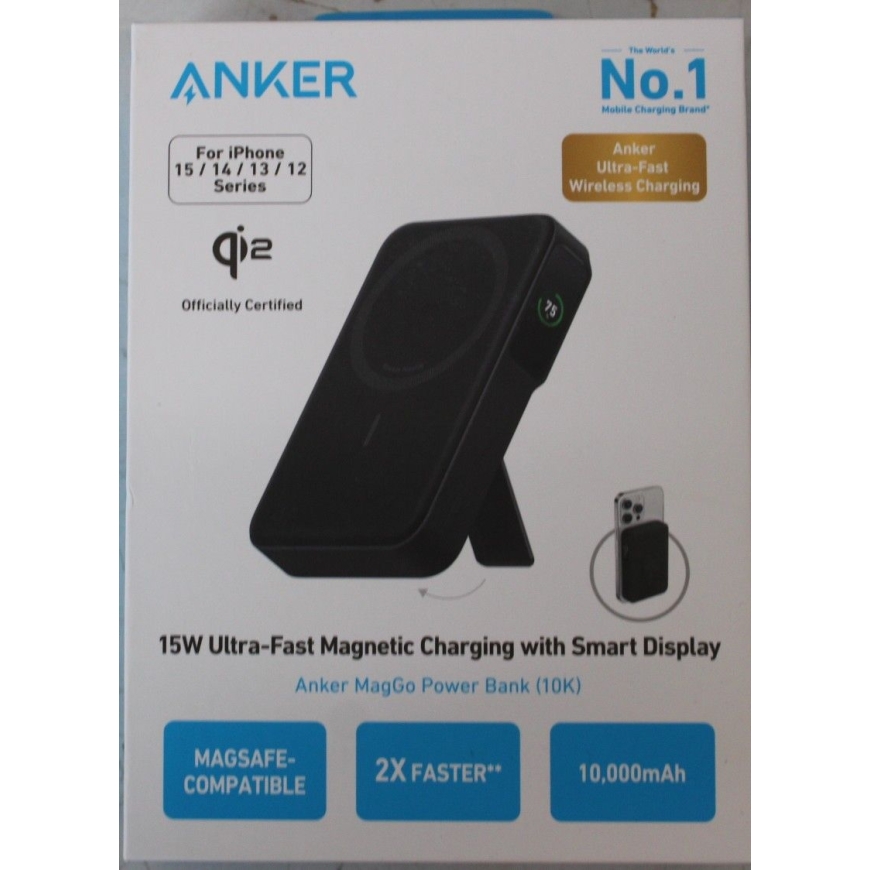 IZPĀRDOTS. | 633 Magnētiskais bezvadu Power Bank ar 27W USB C portu | A1654G11 | 10000 mAh | Melns | DEMO