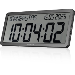 KIENZLE Radio Wall Clock with Date Display anthracite