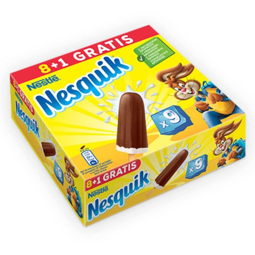 Nestle Valgomieji ledai NESQUIK Vanilla-Cocoa, ant pagaliuko, 9x43 ml