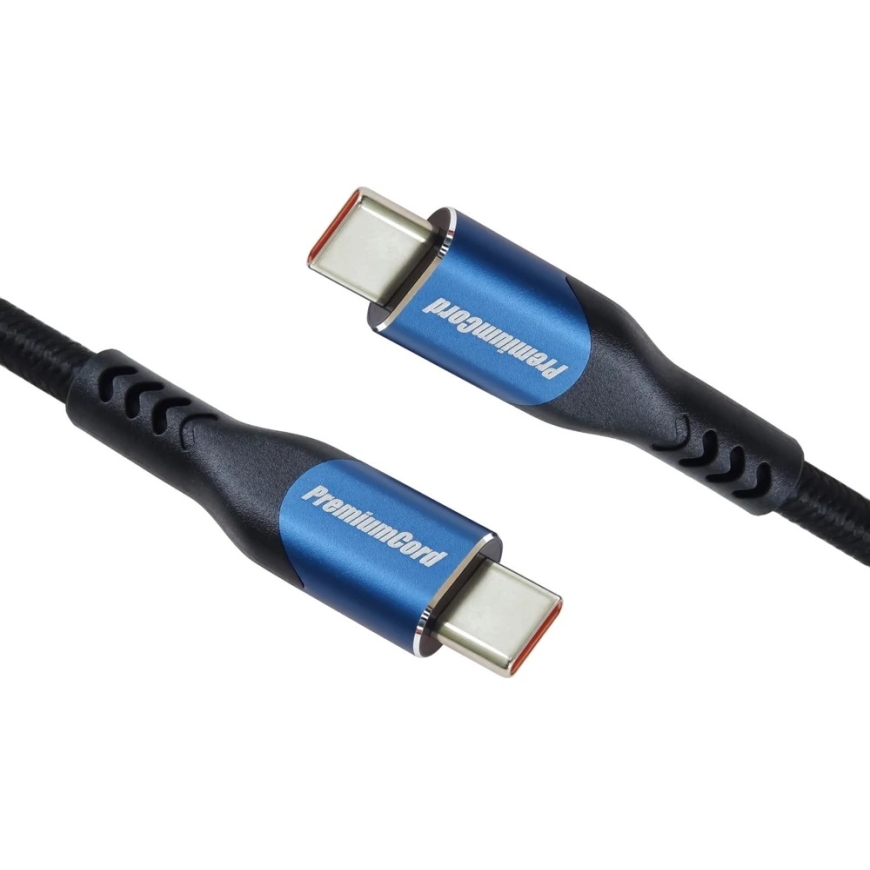"PremiumCord" USB cable "PremiumCord" USB-C cable (USB 3.2 GEN 2x2, 5A, 100W, 20Gbit/s) 1 m, cotton braided – 3