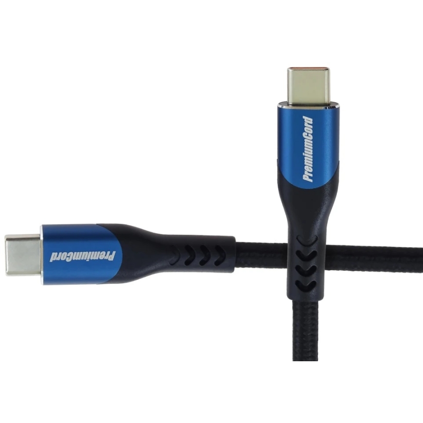 "PremiumCord" USB kaabel "PremiumCord" USB-C kaabel (USB 3.2 GEN 2x2, 5A, 100W, 20Gbit/s) 1 m, puuvillane punutud – 4