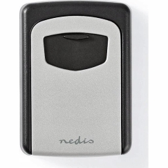 Nedis KEYCC01GY Tallettava Seinäturvakaappi Alumiini Musta, Hopea