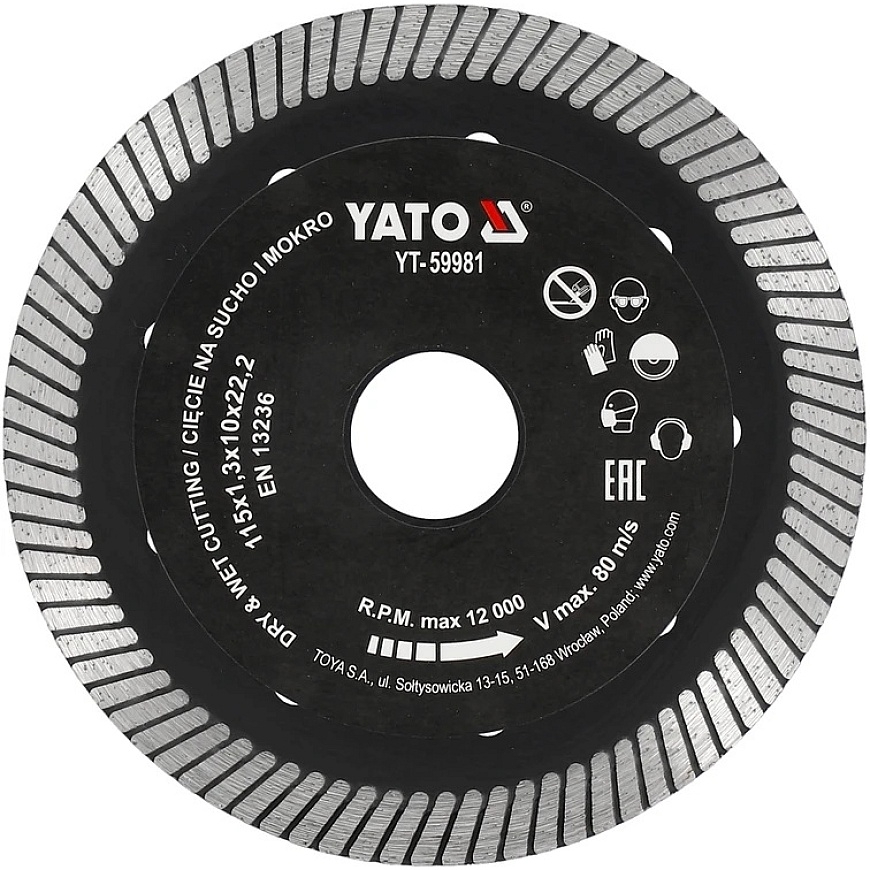 Yato TURBO DIAMOND 115MM DIAMOND, FOR CUTTING CERAMICS
