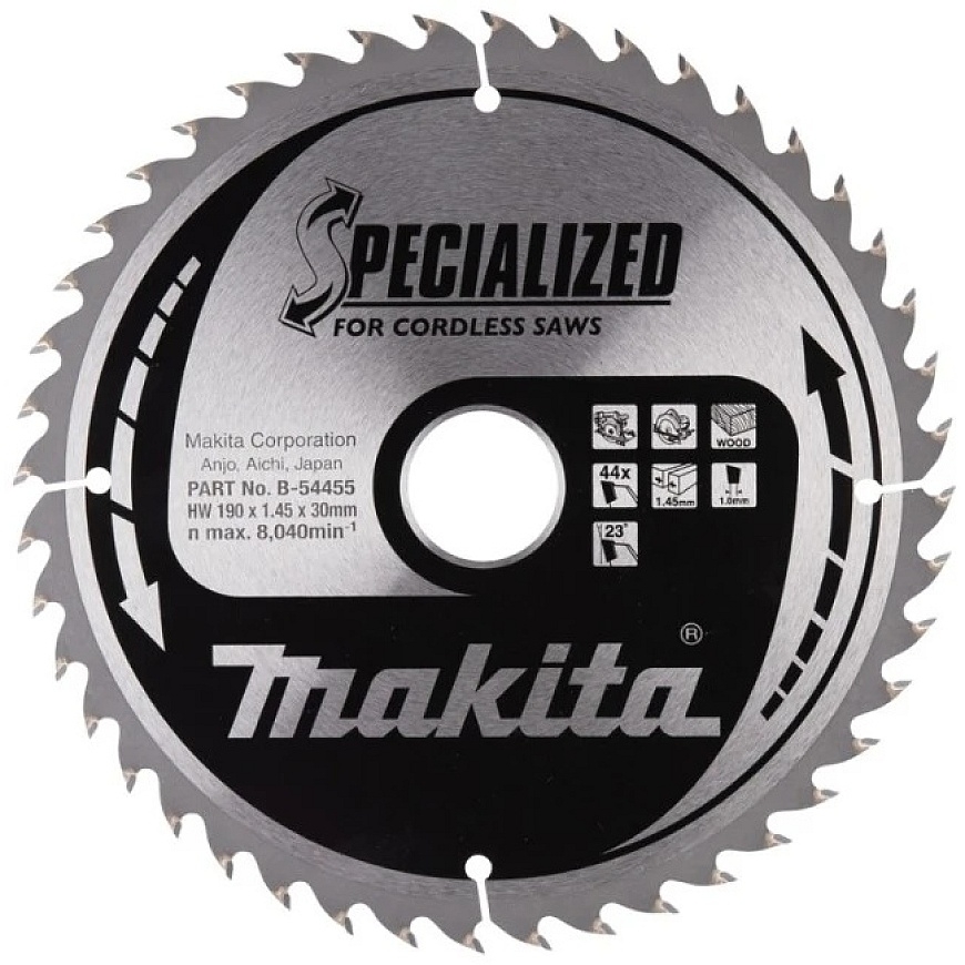 Пильный диск для древесины MAKITA 190x30x1,45мм 44Т 23°