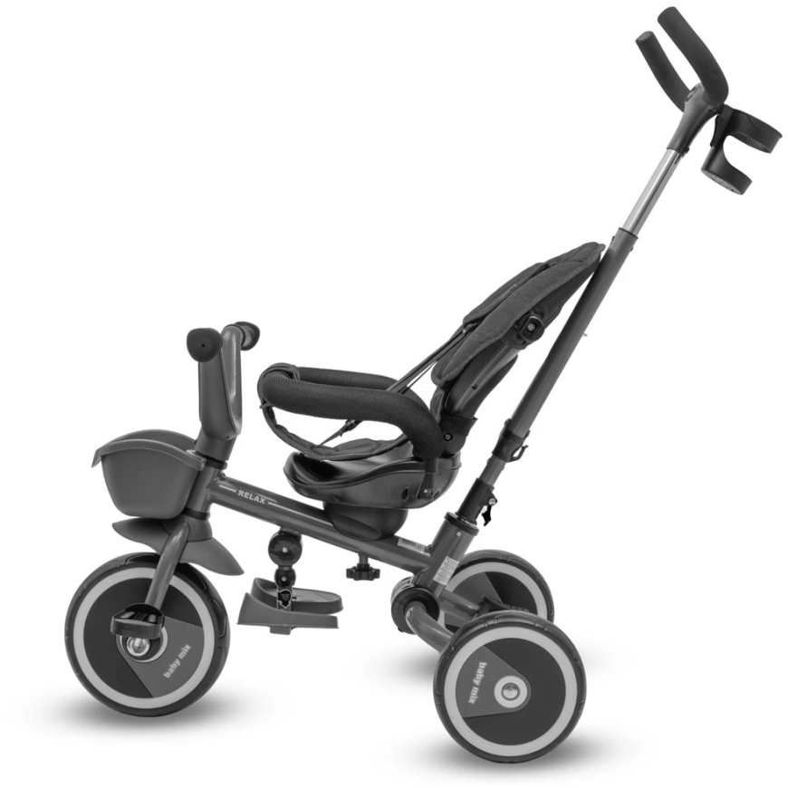 Baby Mix 5in1 RELAX 365° pelēks trīsritenis – 5
