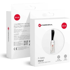 USB флеш-накопитель 64 ГБ USB 3.2 Gen 1 (USB A) Forcell F-Data Металлический серебряный