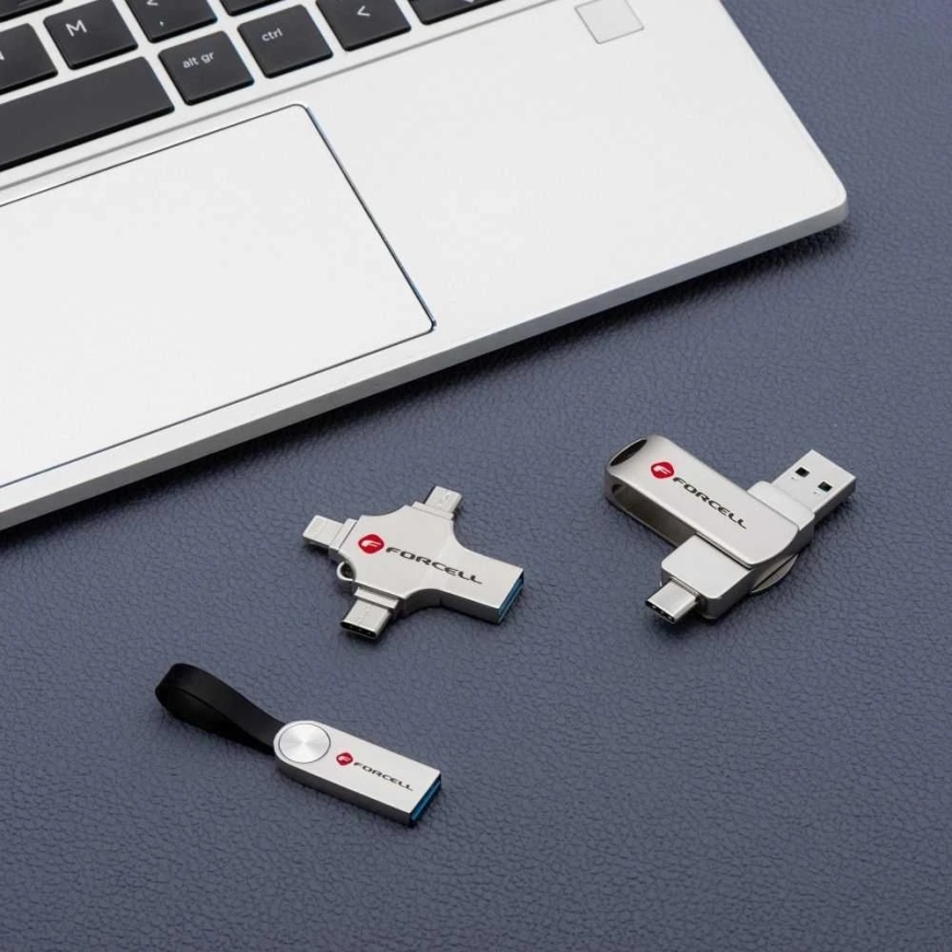 64 GB USB zibatmiņa USB 3.2 Gen 1 (USB A) Forcell F-Data Metāla sudraba – 4