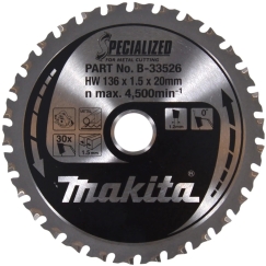 Makita T.C.T. pjūklas SPECIALIZED 136X1.5X20mm 0° T30 T.C.T. pjūklas SPECIALIZED 136X1.5X20mm 0° T30 T.C.T. pjūklas SPECIALIZED 