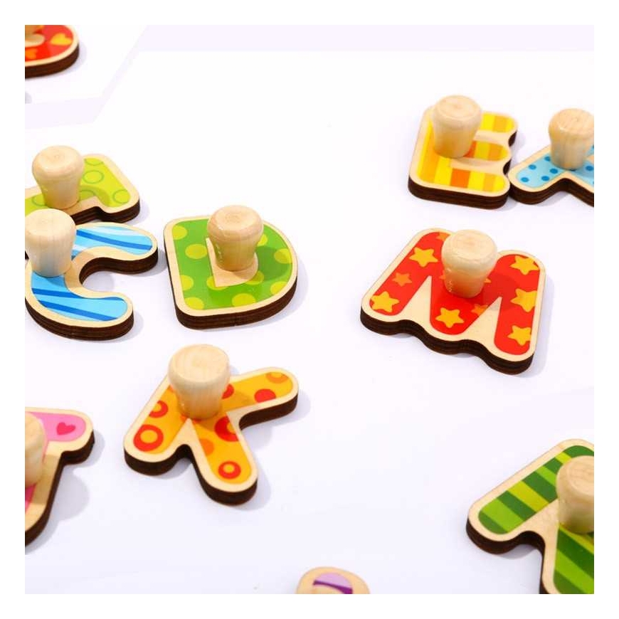 Tooky Toys „Taky Toy Puzzle Montessori“ dėlionė su kaiščių abėcėle – 2