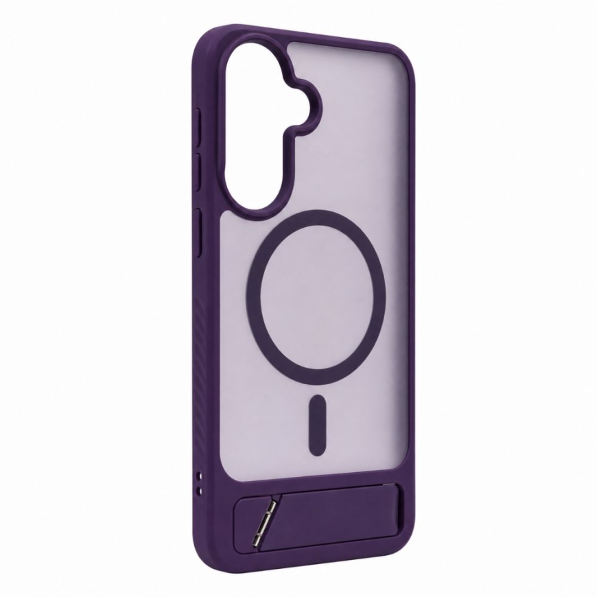 Samsung Galaxy A37 / A36 gumijas pārklājums MagSafe ar statīvu, violets