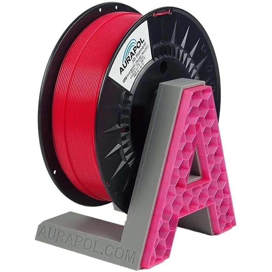 Smartprint AURAPOL PLA semi-transparent filament 1.75 mm 1kg – Raspberry color – 3