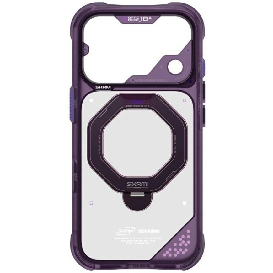 Skinarma Saturn MagSafe kate + pööratav tugi iPhone 18 Pro / 17 Pro jaoks, Bordeaux värv – 4