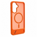 Samsung Galaxy A17 4G / A17 5G gumijas pārklājuma MagSafe vāciņš ar statīvu oranžs Samsung Galaxy A17 4G / A17 5G gumijas pārklājuma MagSafe vāciņš ar statīvu oranžs