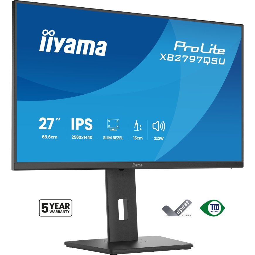 iiyama ProLite XB2797QSU-B1 monitori 68,6 cm (27") 2560 x 1440 pikseļi Quad HD LED Melns