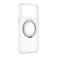 Чехол Apple iPhone 17 Pro Hybrid с MagSafe, PC+TPU, 360 градусов, металлическая подставка, прозрачный