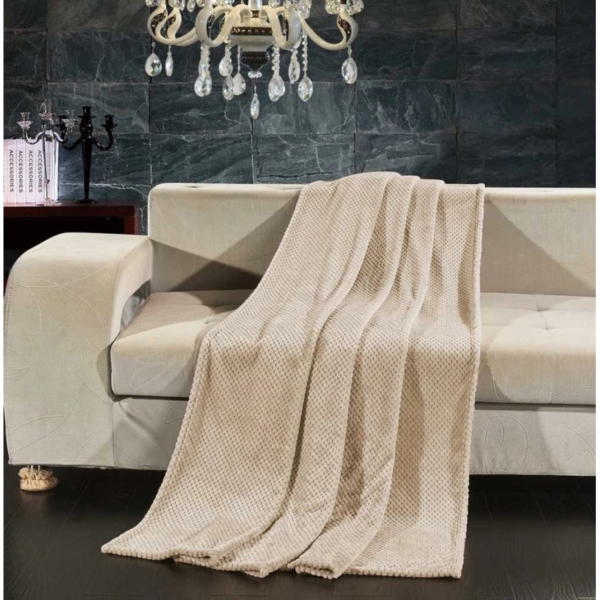 DecoKing Henry Pleds 70 cm x 150 cm, smilšu brūns (kapučīno) – 3