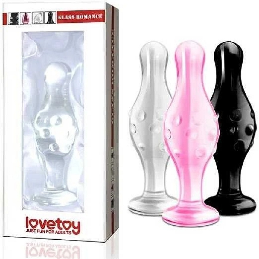 LOVETOY 4.5" Glass Romance Dildo Black – 2