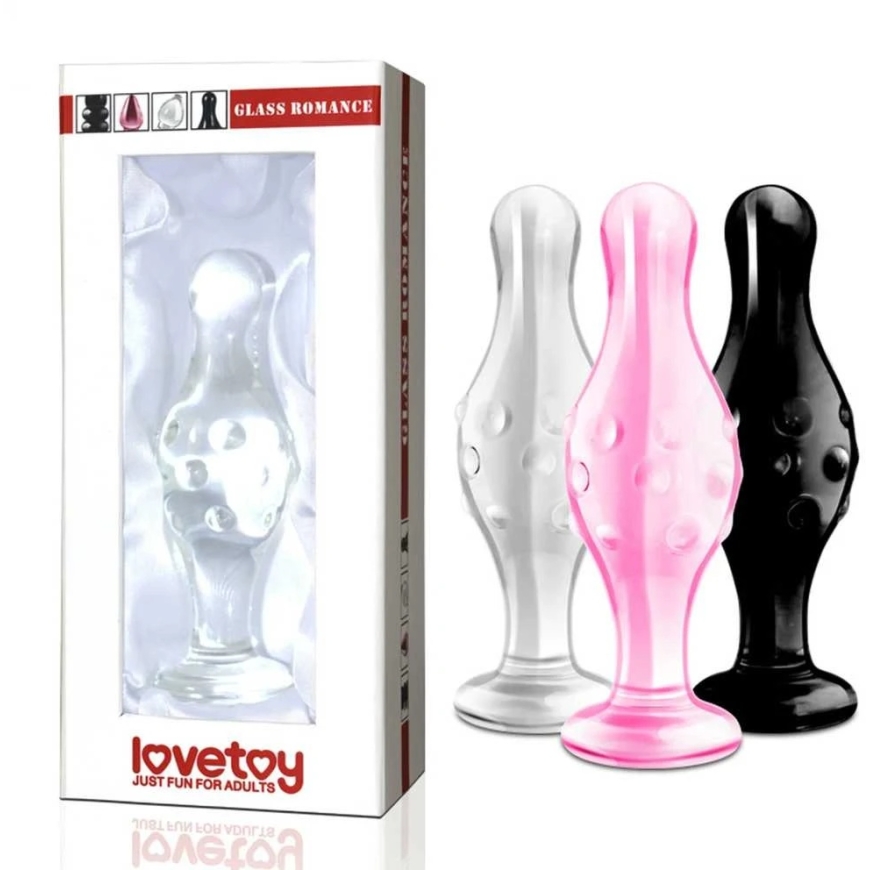 LOVETOY 4.5" Glass Romance Dildo Juodas – 3