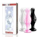 LOVETOY 4.5" Stikla romantiskais dildo Melns LOVETOY 4.5" Stikla romantiskais dildo Melns
