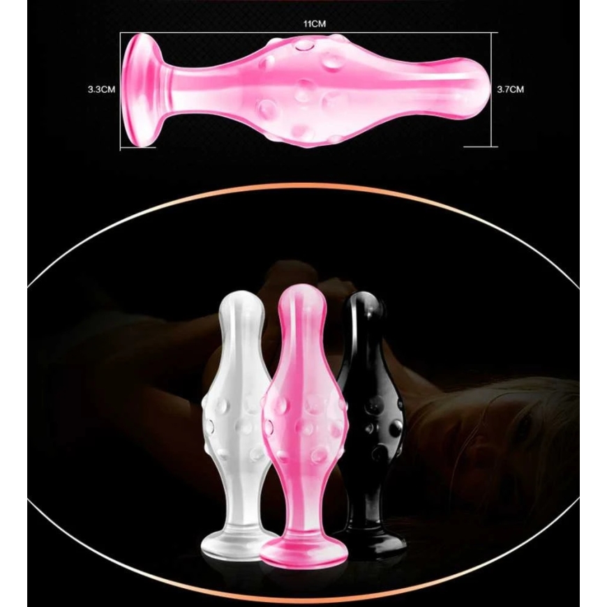 LOVETOY 4.5" Стеклянный романтический дилдо Черный – 5