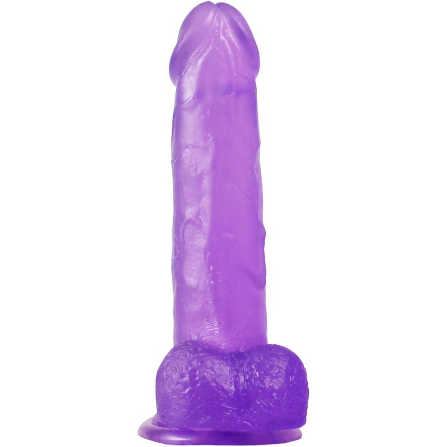 Lovetoy 8"" Želatīna Studu Kristāla Dildo Liels Violets
