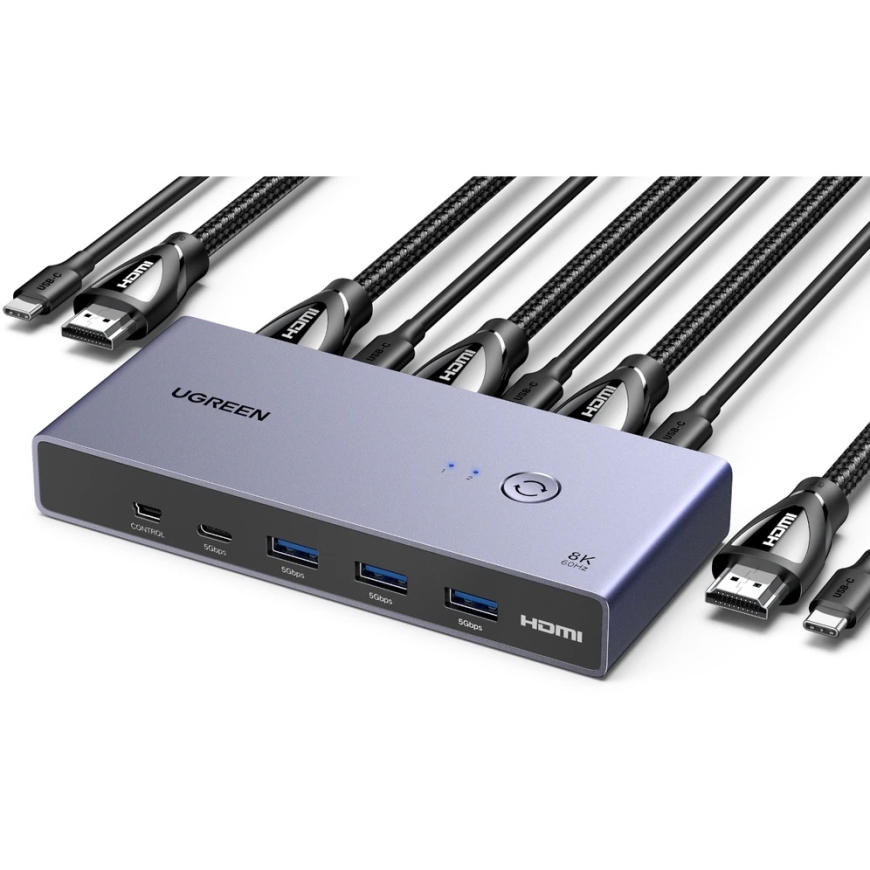 UGREEN CM692 HDMI KVM переключатель 2 входа 1 выход