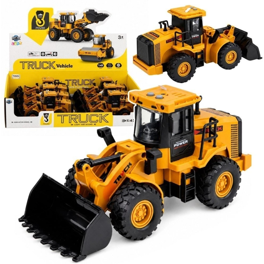 Lean Toys Ratinis krautuvas 1:43 dzeltens un melns – 2
