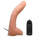 BAILE Kõver dildo kaugjuhtimisega imemisvõtmega 28 cm