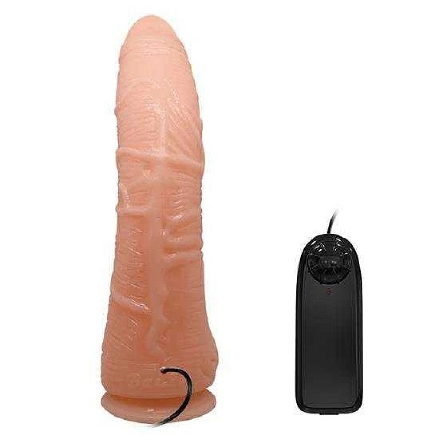 BAILE Curved Dildo with Remote Control Suction Cup 28 cm – 3