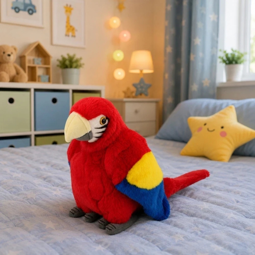 Lean Toys Pliušinis žaislas - papūga ara, raudonos spalvos, 24 cm – 5