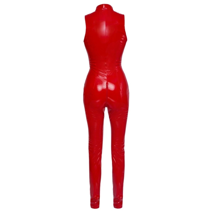 Черный уровень виниловый комбинезон красный XL – 5