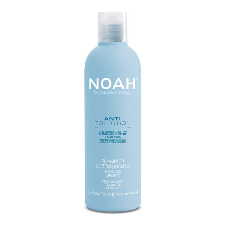 Noah Anti Pollution Detox Shampoo Cleansing-Moisturizing shampoo with aloe vera and oil moringa extracts, 250 ml