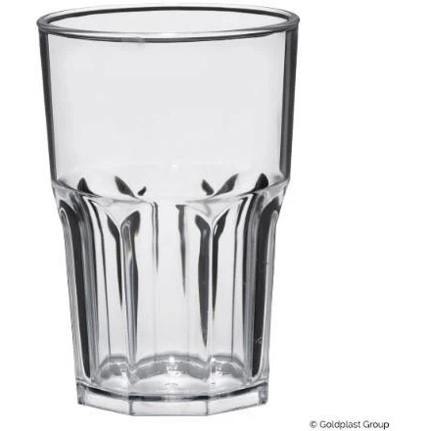 Gold Plast Lasi GRANITY, kirkas, SAN-muovia, 400 ml, D 8,5 cm, H 12 cm, 5 kpl