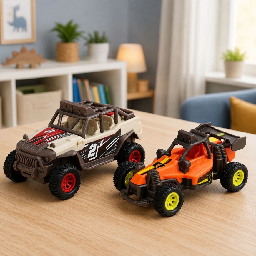 Lean Toys maastikusõidukite komplekt valguse ja heliefektidega, 2 tk, 14 cm – 3