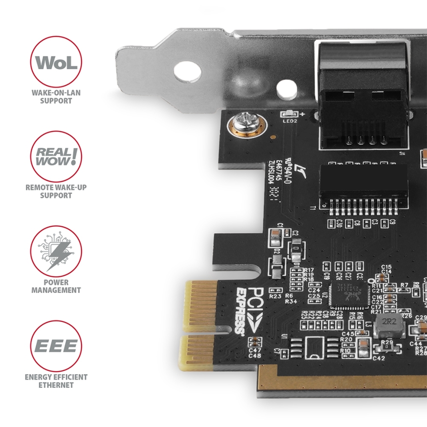 Axagon PCEE-GRF verkkokortti Sisäinen Ethernet 1000 Mbit/s – 4