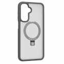 Samsung Galaxy A17 4G / A17 5G aizsargapvalks ar MagSafe un statīvu matēts gredzens dūmu pelēks Samsung Galaxy A17 4G / A17 5G aizsargapvalks ar MagSafe un statīvu matēts gredzens dūmu pelēks