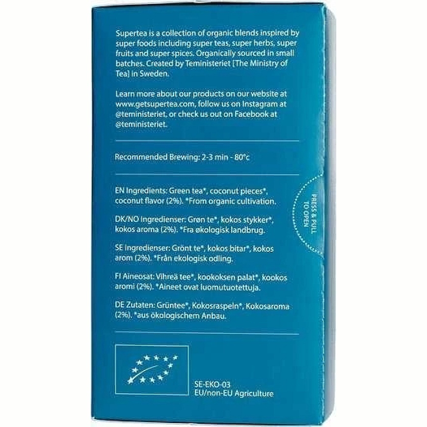 Teministeriet - Supertea Žalias Tea Coconut Organic - BIO 20 Tea Bags – 3