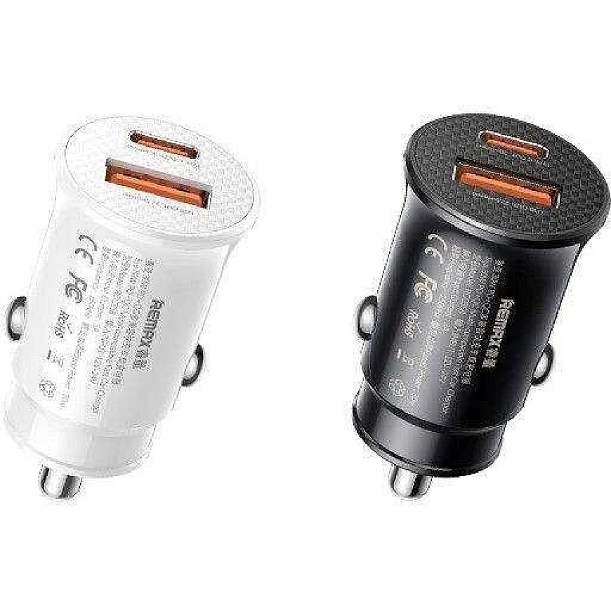 Auton laturi 30W QC USB + USB-C PD Remax Siya Series RCC358 musta väri – 3