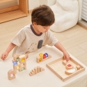 Viga Toys VIGA puidust ehitusplokid värviliste akendega 32 tk.