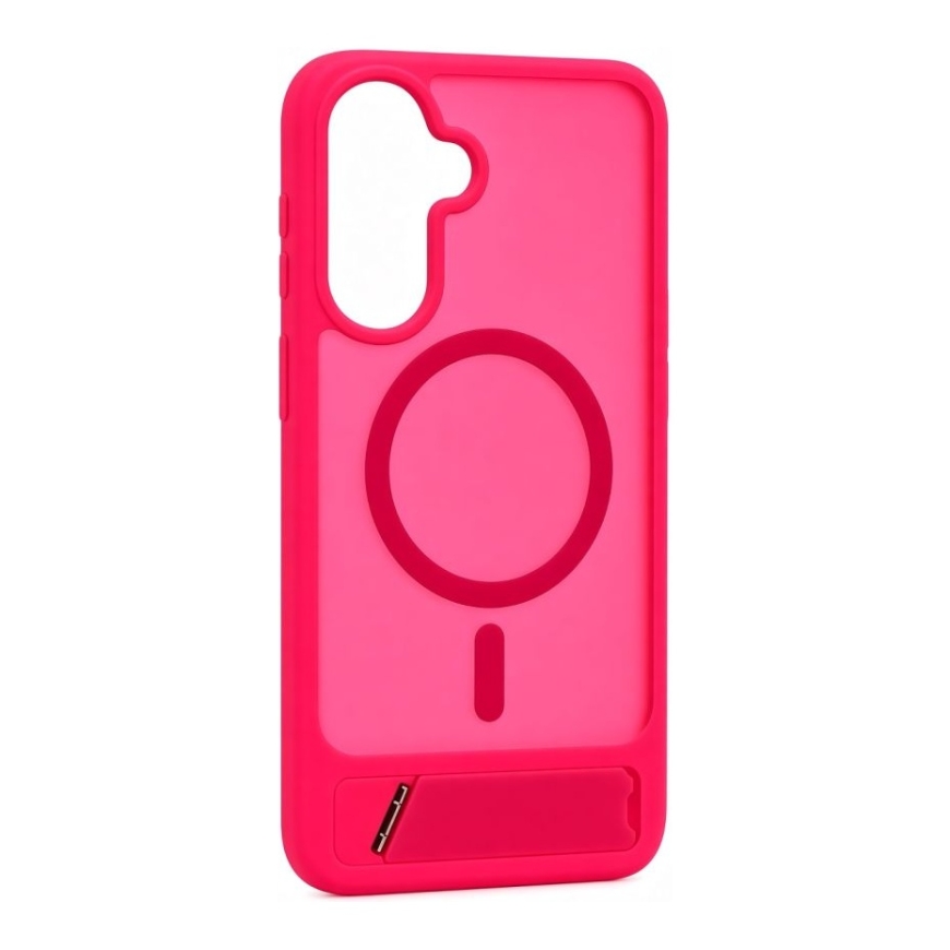 Samsung Galaxy A17 4G / A17 5G Rubber Coated MagSafe With Stand Case Hot Pink